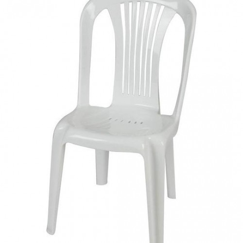 Καρέκλα πλαστική χωρίς μπράτσα Ποσειδώνας-Λευκή