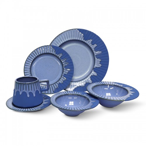 Σετ πιάτα φαγητού 31 τεμαχίων blue stoneware